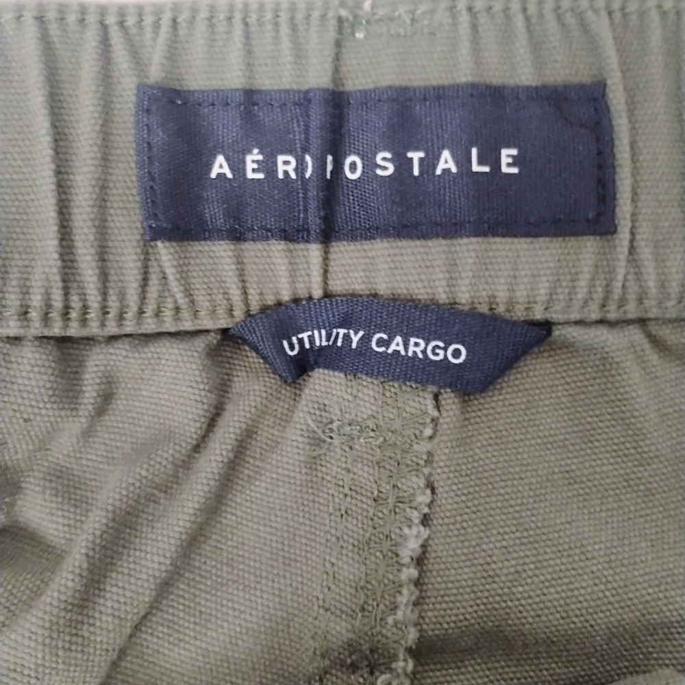 Aeropostale Womens L Utility Cargo Pants Olive Green Y2K Mid Rise Straight Leg L - Picture 6 of 7